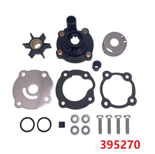 Water Pump Impeller Kit for Johnson Evinrude OMC BRP Outboard 20HP, 25HP, 28HP 395270