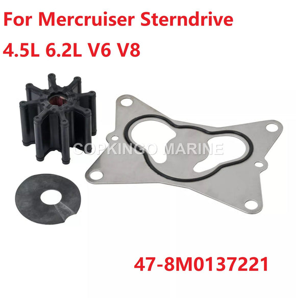 Water Pump Impeller Kit for Mercruiser Sterndrive 4.5L 6.2L V6 V8 47-8M0137221