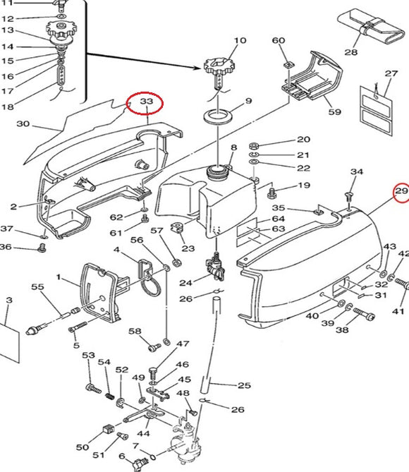 Boat Cowling Fuel APRON For Yamaha Outboard Engine Motor 2HP 6A1-42771-11 6A1-42741-1