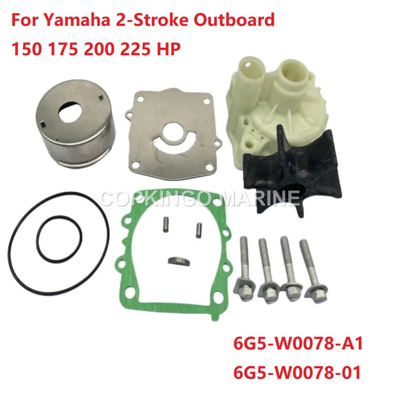 Water Pump Impeller Kit With Housing For Yamaha 2-Stroke 150 175 200 225 HP Outboard 6G5-W0078-A1 6G5-W0078-01