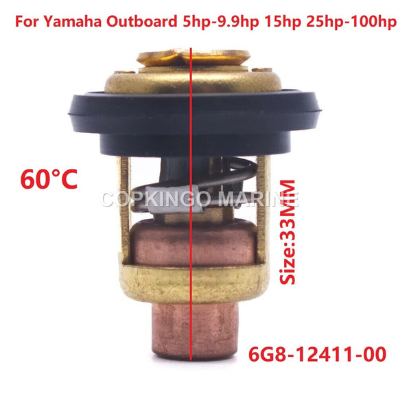 Thermostat 60 Degrees 140F For Yamaha Honda 4 stroke Outboard Motor 62Y-12411 6G8-12411