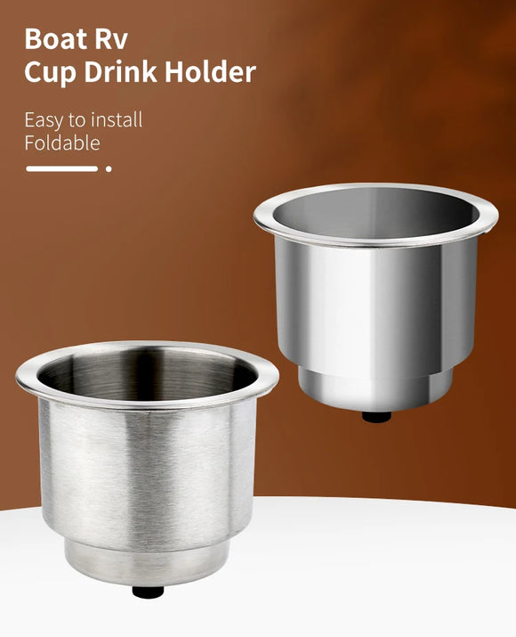 316 Stainless Steel Cup Drink Holder Boat Cup Drink Holder with Drain for Marine Boat RV Camper