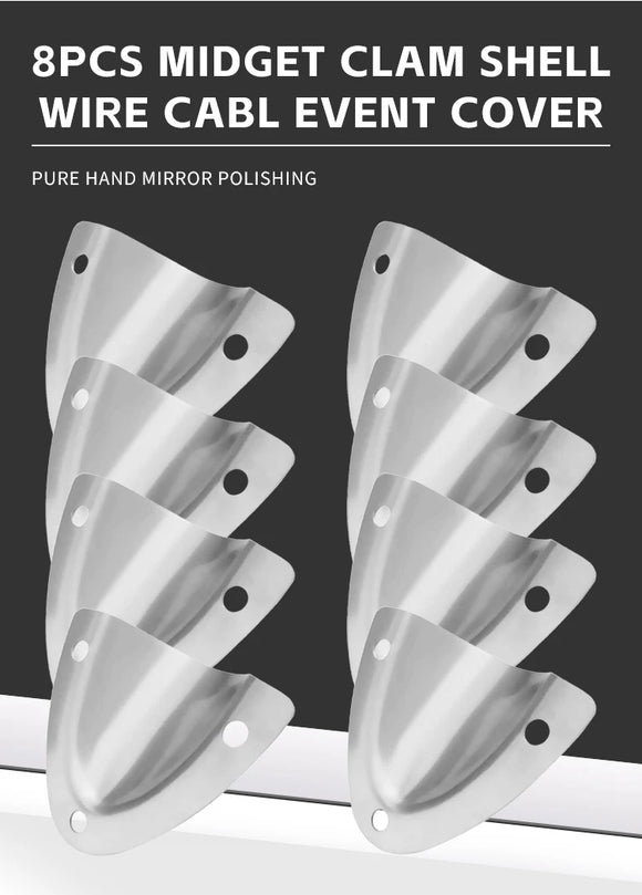 8PCS Stainless Steel Clam Shell Boat Vent Hose Cable Clam-shell Cover Marine Yacht Ship Accessory Marine Hardware