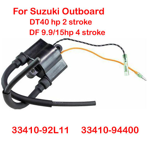 Outbroad Ignition Coil For Suzuki 33410-94400 33410-93E00 Mariner 95188T DT40 hp 2 stroke and DF 9.9/15hp 4 stroke