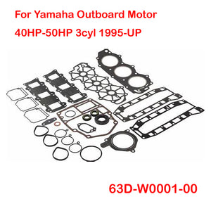 Power Head Gasket Kit For Yamaha Outboard Motor 40-50hp 3cyl 1995-UP 63D-W0001-00