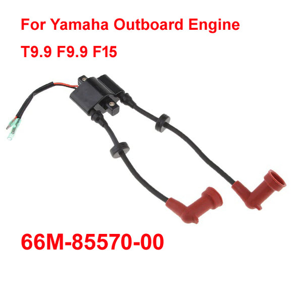 Ignition Coil for For Yamaha Outboard Engine Motor T9.9 F9.9 F15 4Stroke 66M-85570-00