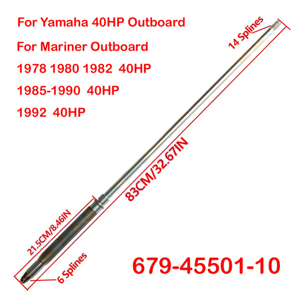 Drive Shaft Long For Yamaha 1978-1997 40 HP Outboard Engine