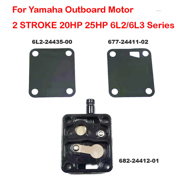 Fuel Pump Repair Kit For Yamaha Outboard Motor 2T 20HP 25HP 6L2/6L3 682-24412-01 6L2-24435-00 677-24410-02