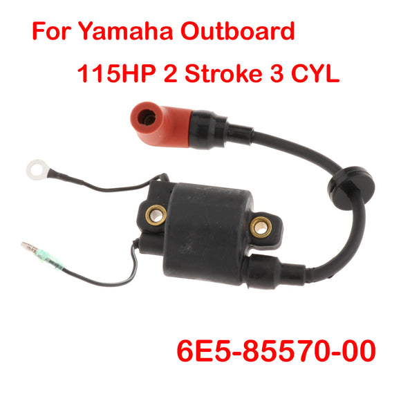 Ignition Coil For Yamaha Outboard Parts 115HP 2 Stroke 3 CYL 6E5-85570-11 6E5-85570-00 inclued the spark plug cap