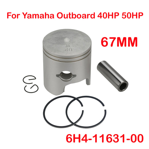 Piston and 3 Rings Kit STD For Yamaha Outboard Motor 2t 40HP 50HP 3 Cylinder 6H4-11631-09-96/95 67MM