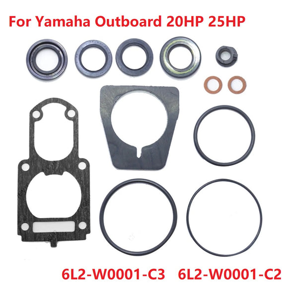 Lower Casing Gear Box Gasket Kit For Yamaha Outboard Parts 20HP 25HP 6L2-W0001-C3 6L2-W0001-C2