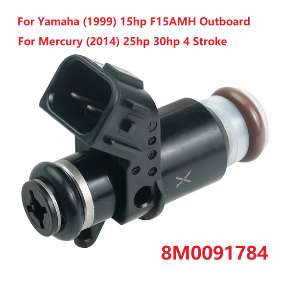 Boat Fuel Injector 8M0091784 For Yamaha Outboard Engine (1999) 15hp F15AMH and for Mercury (2014) 25hp 30hp 4 Stroke Boat Motor