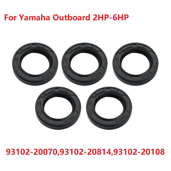 5Pcs oil seal for Yamaha Outboard motor 2HP-6HP 93102-20070,and Parsun outboard Size 20x30x7mm；93102-20814,93102-20108 F2.6-04010001
