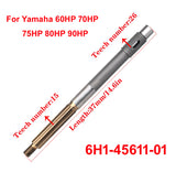 Boat Propeller Shaft for Yamaha Outboard 60HP 70HP 75HP 80HP 90HP 2/4 stroke 6H1-45611-01 6H1-45611-01-02