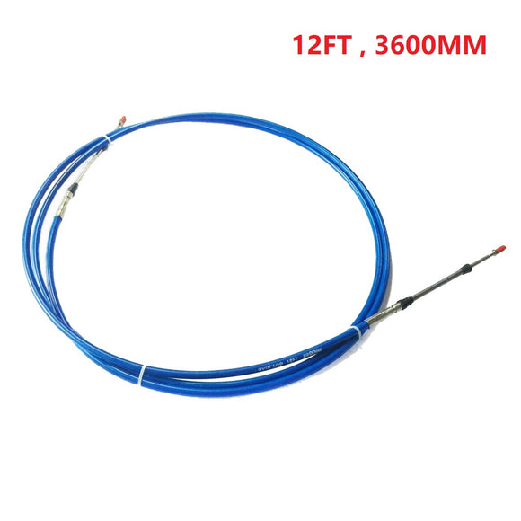 Outboard Throttle Shift Cable, Remote Control Box Cable 12 Ft For Yamaha Tohatsu Outboard Engine