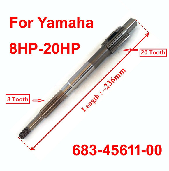 Propeller Shaft for Yamaha Parsun Powertec 2 Stroke 9.9HP 15HP Outboard Motor 683-45611-00 F15-06070001